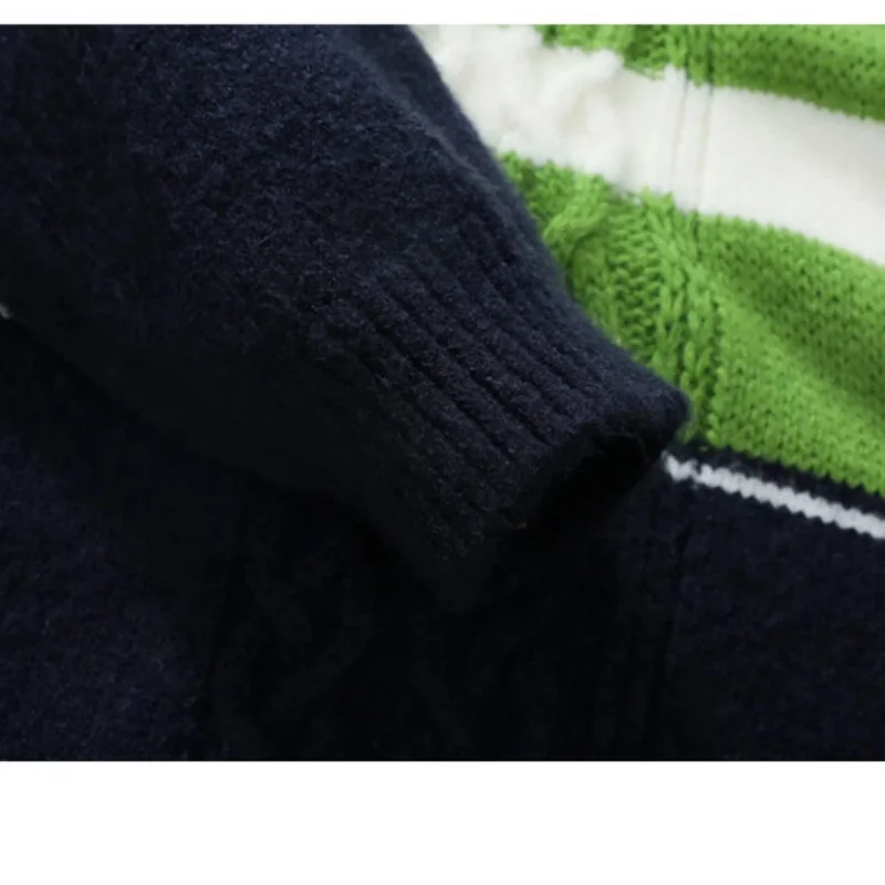 Men's Designer Original Half Zip Knit Sweater Stand Collar Striped Cable Knit Warm Soft Autumn Winter Casual Pullover Men's Wear