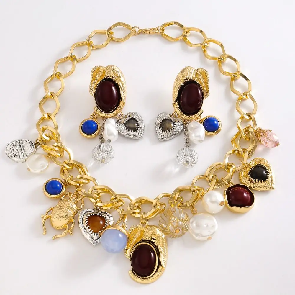 Панк-индивидуальность, мульти-кулон-цепочка, ожерелье, литература, ретро-цепочка на ключицу, трендовые модные винтажные серьги, осень