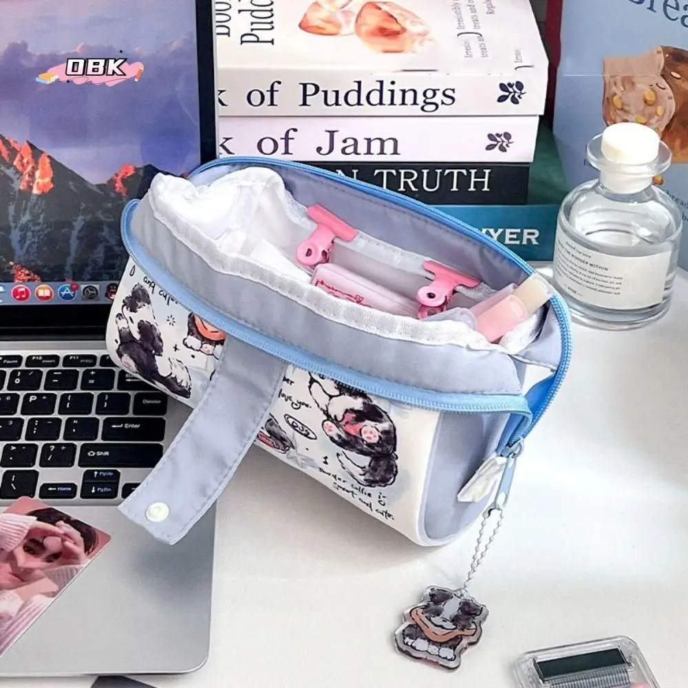 

Desktop Organizer Large Capacity Pencil Bag Large Capacity Cosmetic Pouch Puppy Stationery Bag Canvas Kawaii
