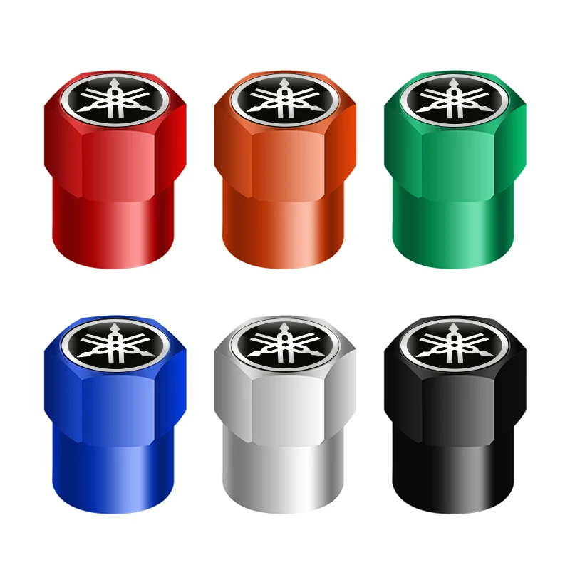 Car Styling Wheel Tire Valves Caps For Yamaha R1 R3 R25 Mt-09 Mt07 Fazer Fz6 Xj6 R15 TMAX YS125 XTZ125 IB E8 Rxv YBR125 YBR250