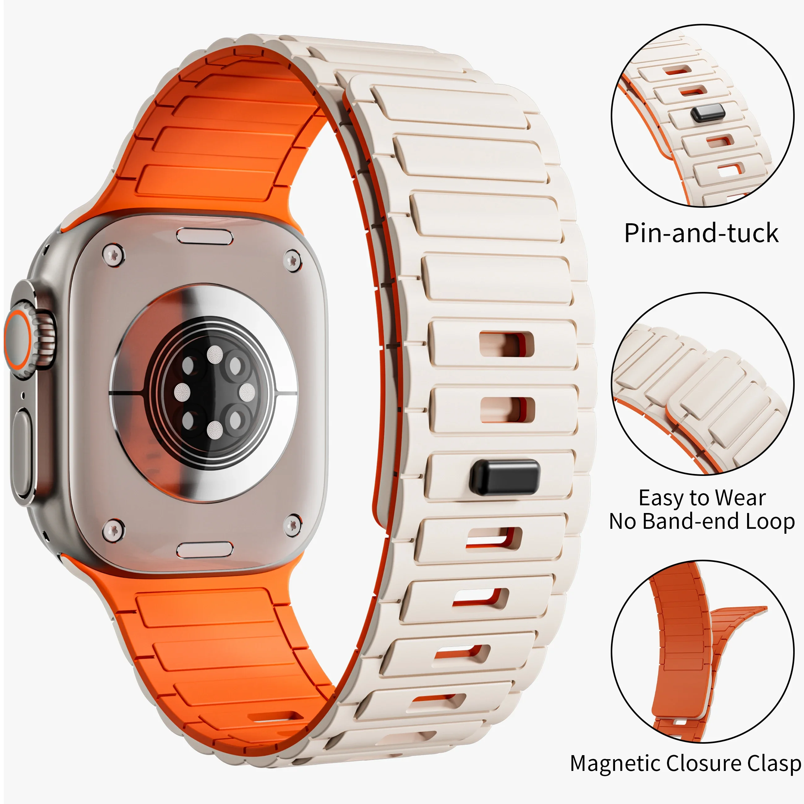 Magnetische band voor Apple Watch-band 49 mm 46 mm 42 mm 44 mm 40 mm 41 mm 45 mm Siliconen Correa-armband Serie 11 10 9 8 7 SE3 Ultra 3 2