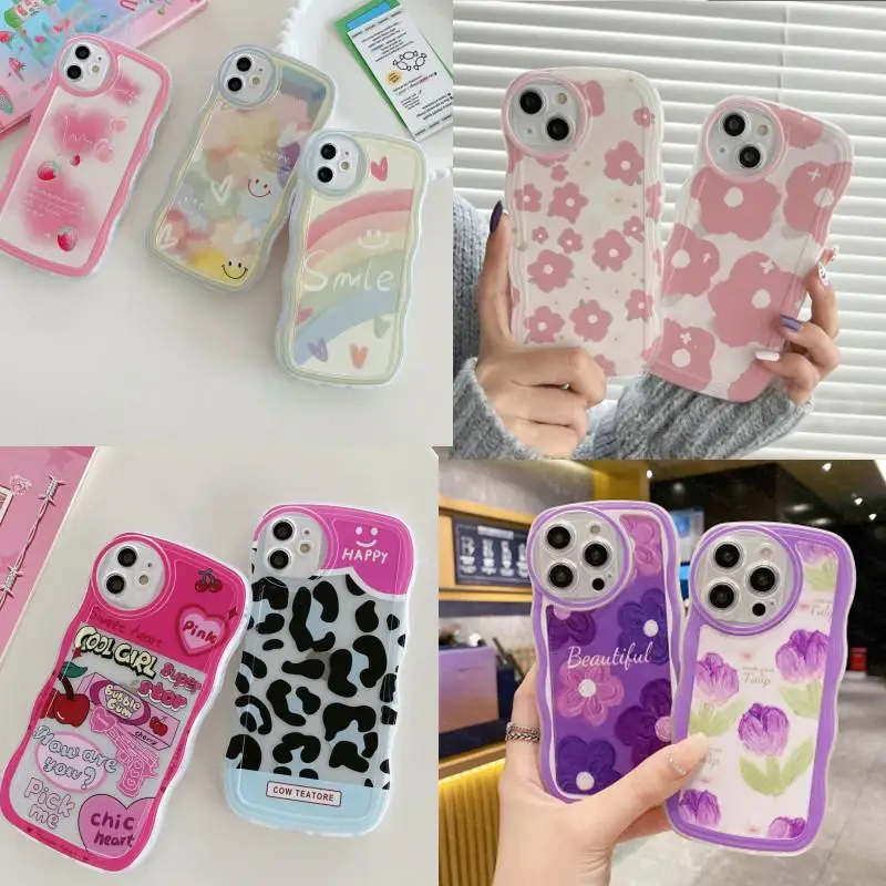 Case for Infinix Zero 5G 2023 Hot 30 30I 30 Play 20i 20 Smart 7 5 6 HD 6 Plus Note 12 Love Heart Flower Soft Clear Wave Cover