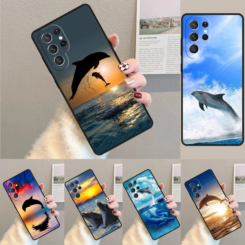 Dolphins TPU Phone Case for Samsung Galaxy note 10 pro S26 Ultra S23 S24 FE S25 S21 S22 PLUS shockproof Cove