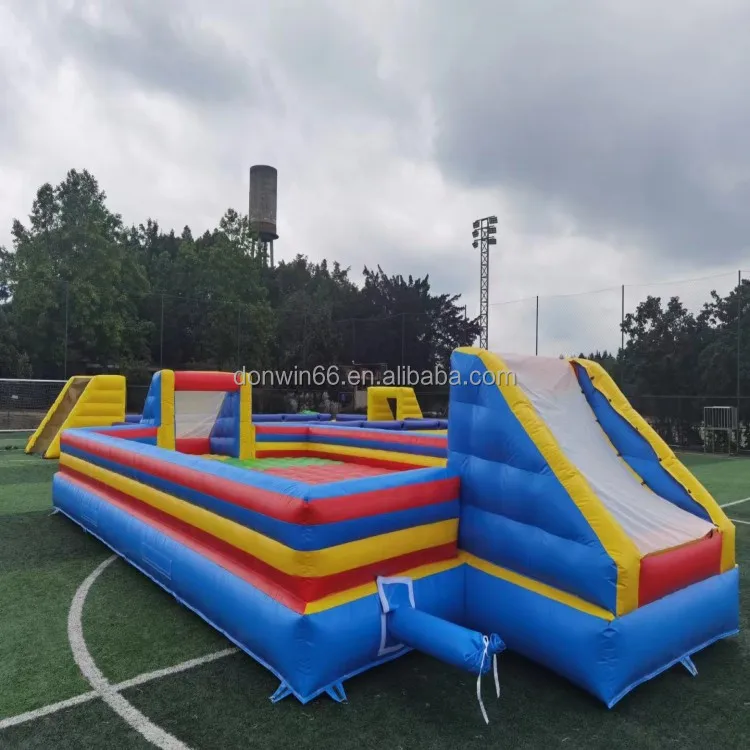 

Exciting Sport Games Inflatable Football Field Soap Football Pitch Inflatable Soccer Playground