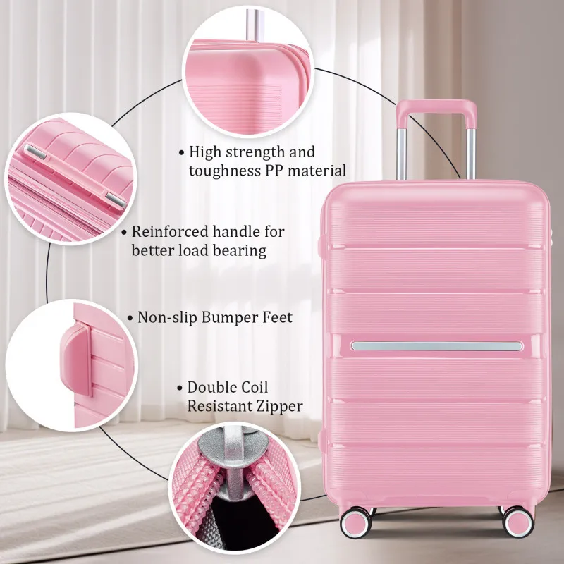 Lage Sets 4 Piece PP Lightweight Durable Expandable Suitcase Top Quality Luggage Sets Organized And Spacious Interior Adjustable