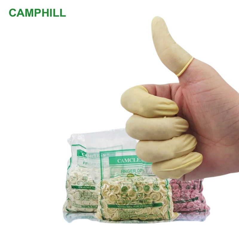 

Disposable latex finger covers Bioengineering, Food processing plant dust-free workshop edge curling anti slip finger-cots