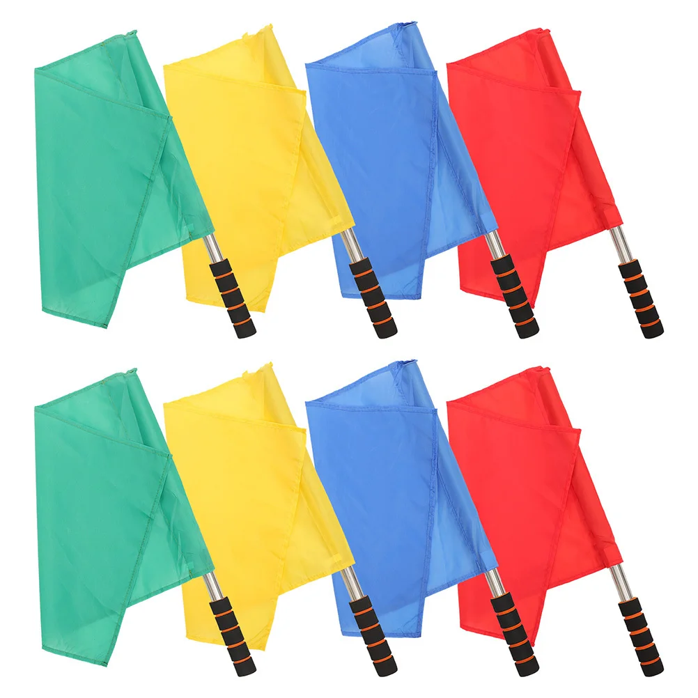 8 قطعة أعلام الحكم إشارة متعددة الأغراض خفيفة الوزن المحمولة مريح العلم لسباق حركة المرور تحذير الرياضة #5
