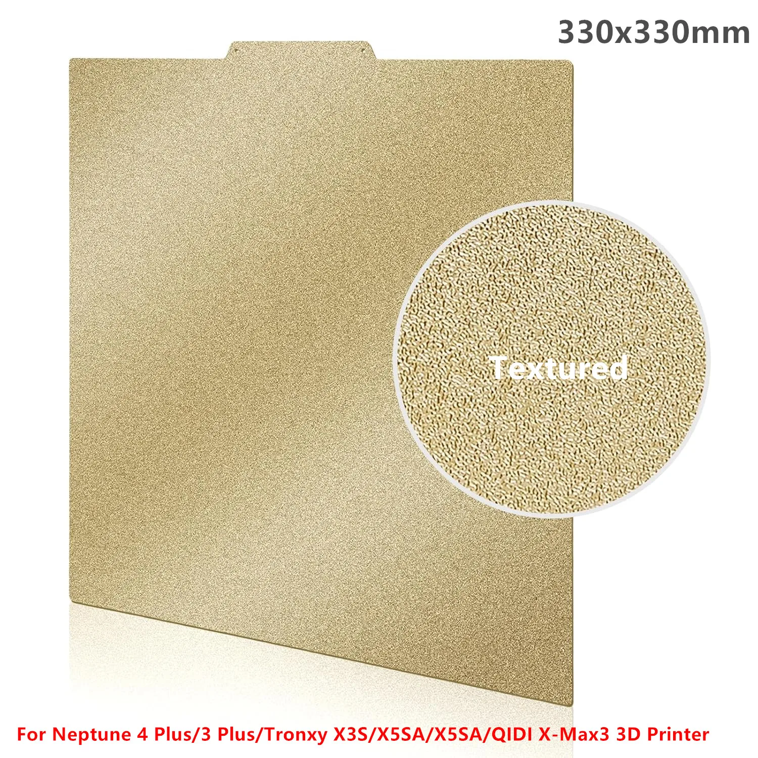 330x330mm PEI Sheet for Neptune 4 Plus/Tronxy X3S/X5SA/QIDI X-Max3 Build Plate Double Side Textured PEI Flexible Steel Print Bed