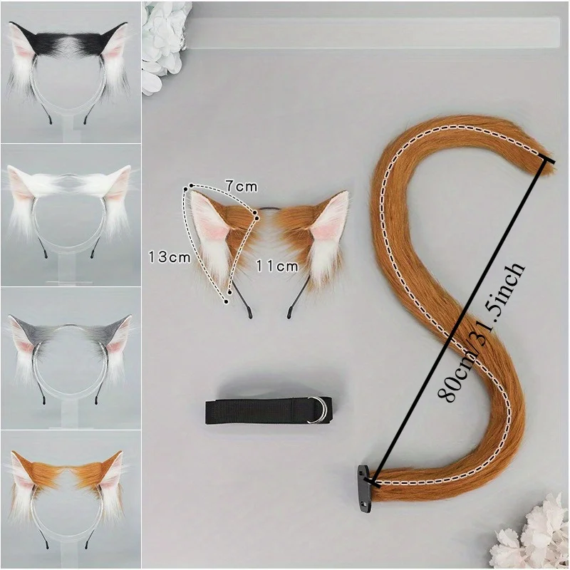 Costumes Accessories Simulated Beast Ear Cat Ear Headband Handmade Plush Cos Cat Ear Props Comic Exhibition Headdress