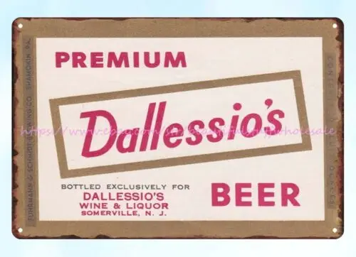 1960s Dallessio's Premium Beer Fuhrmann Schmidt Brewing Co Shamokin PA tin sign