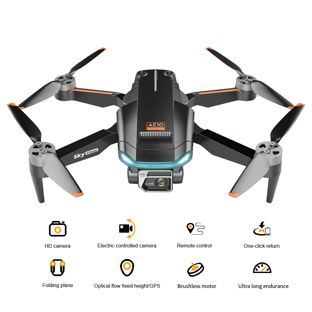 AE10 MINI Drone profesjonalne podwójny aparat 8K HD GPS/optyczne położenie przepływu bezszczotkowe DC FPV Drone składany Quadcopter RC