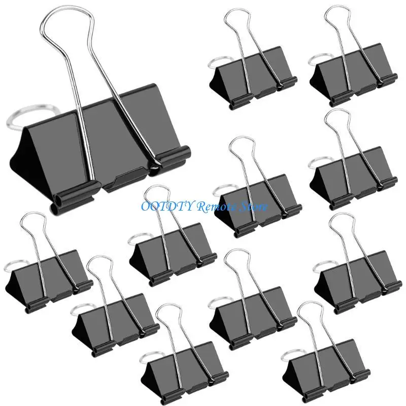 DXAB 12 PCS Binder Clips Clips Paper Clips Clips Plegable Suministros oficina escuela