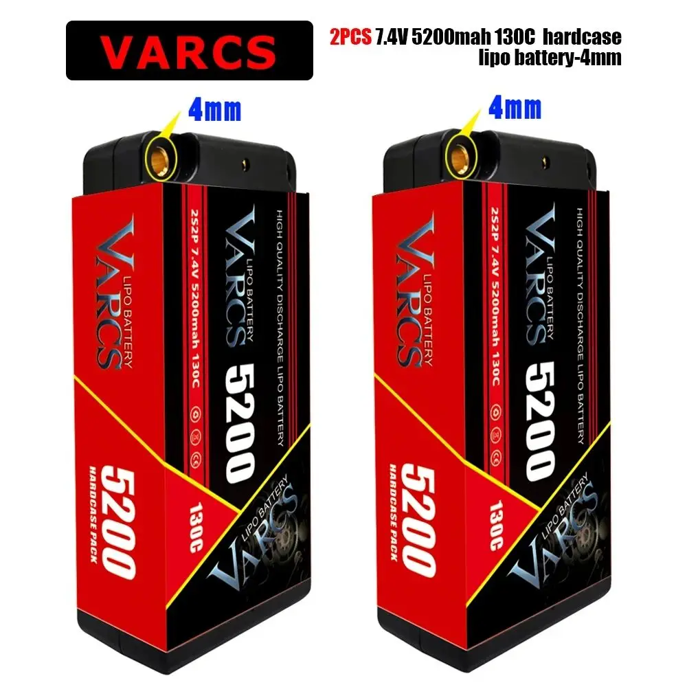 

2PCS VARCS Lipo Shorty 2S 7.4V 5200mAh 130C 4mm Bullet Battery 11.1V 4S 14.8V 6S 22.2V 7000mAh 9200mAh 6500mAh 6750mAh 8000mAh