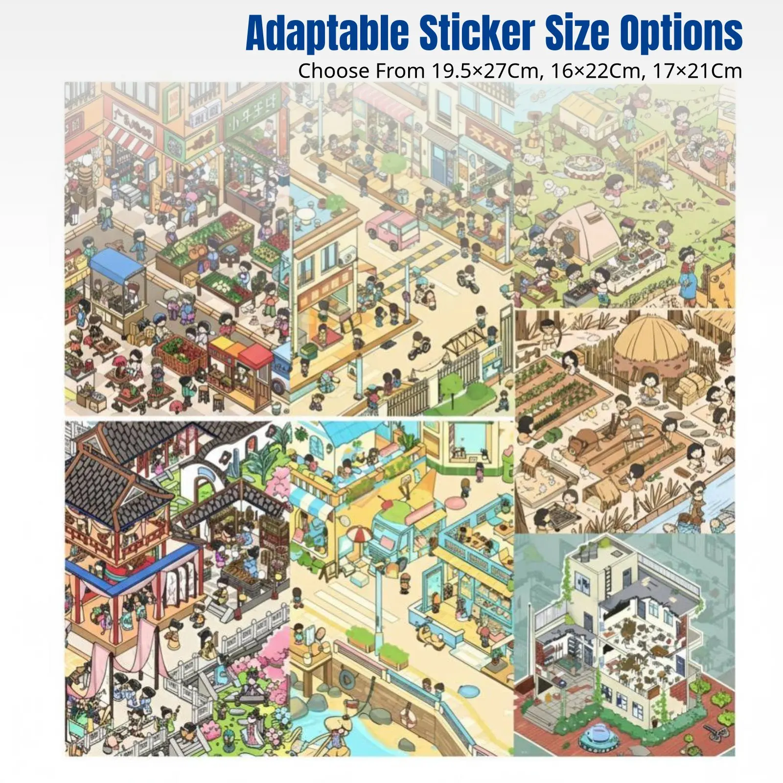 

Scenery Sticker Set, 3D Miniature House, Original Foam Fish 3rd Edition, DIY Notebook Decoration for Girls