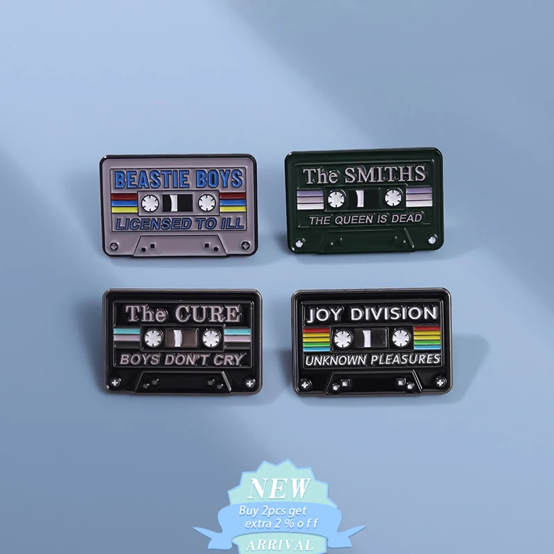 The Cure Boys Don't Cry Enamel Pin Custom Retro Cassette Tape Classic Songs Brooches Lapel Badge Jewelry Gifts For Best Friend