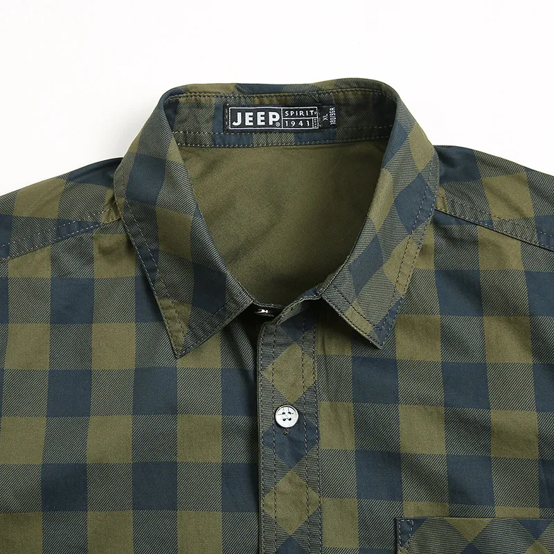 New Summer Men Short Sleeved Plaid Shirts New Fashion Man Outdoor Casual Cargo Shirts Good Quality Male Cotton Shirts Size 5XL