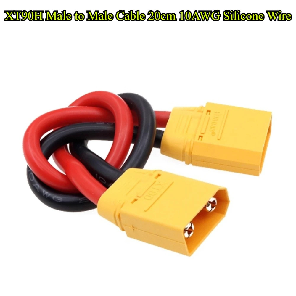 Xt90h xt90h (z) macho fêmea oco/plugue de vedação com fio 10cm/20/30cm 10awg fio de silicone para rc lipo bateria adaptador de carga