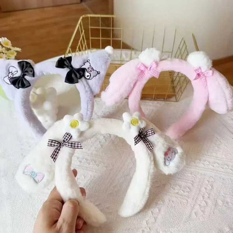 سانريو ماي ميلودي كورومي سينامورول فتاة إبداعية بطاقة شعر لطيفة للغاية كارتونية وجه لطيف صور أداء غطاء الرأس رباط شعر