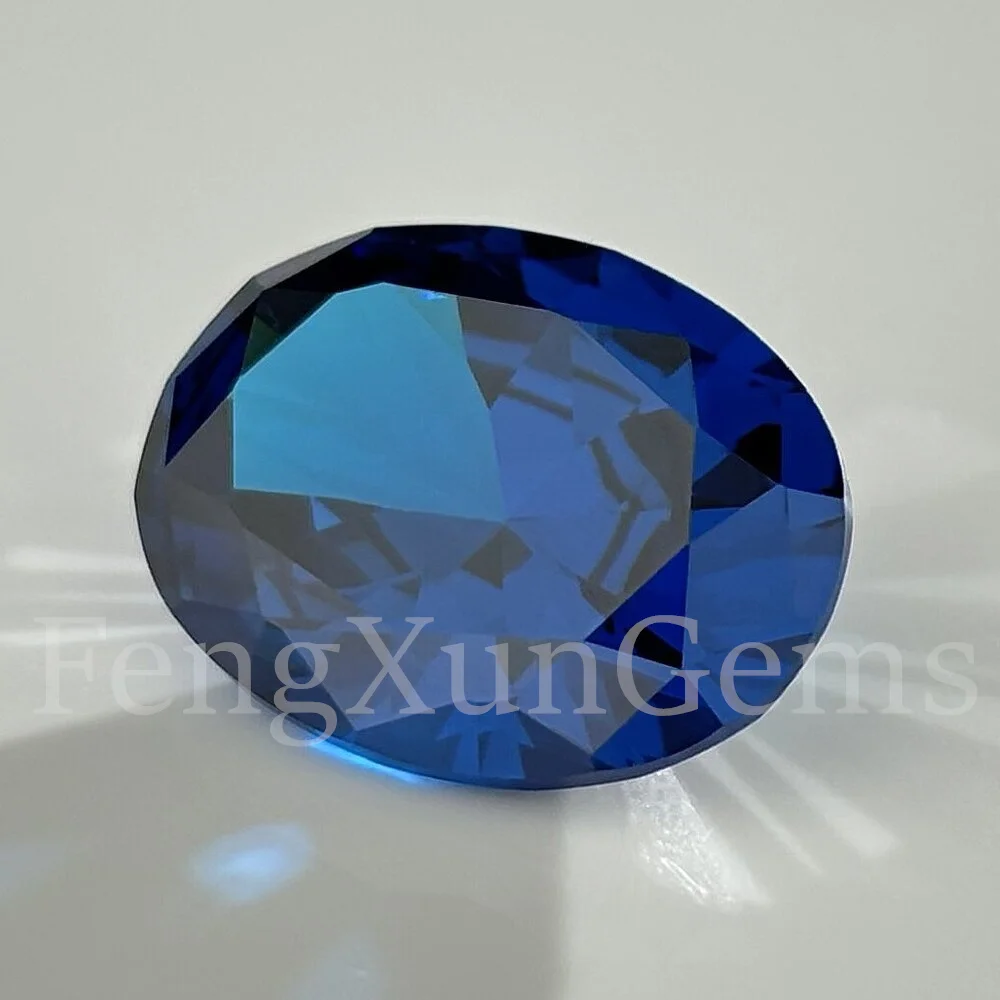 

3x5~13x18mm Blue Sapphire Dark Sea Blue Oval Shape Cut Loose Cubic Zirconia Beads Synthetic Gems For Jewelry