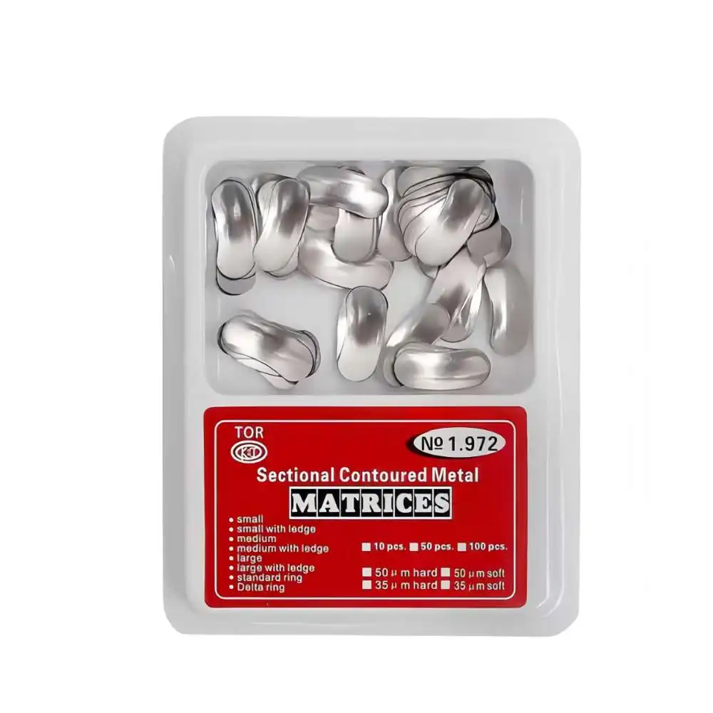 Dental Sectional Matrix Band System Stainless Steel No.1.971-1.976 Contoured Metal Matrices Ring, Dentistry Tool Accessories
