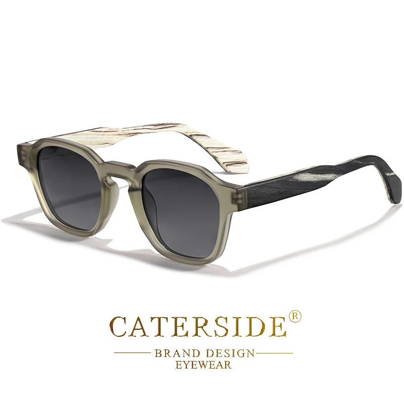 CATERSIDE Vintage Herren Polarisierte Sonnenbrille Luxusmarken-Design Massivholz-Bügel Sonnenbrillen für Damen Fahren Party Urlaub Brillen – Detail 7