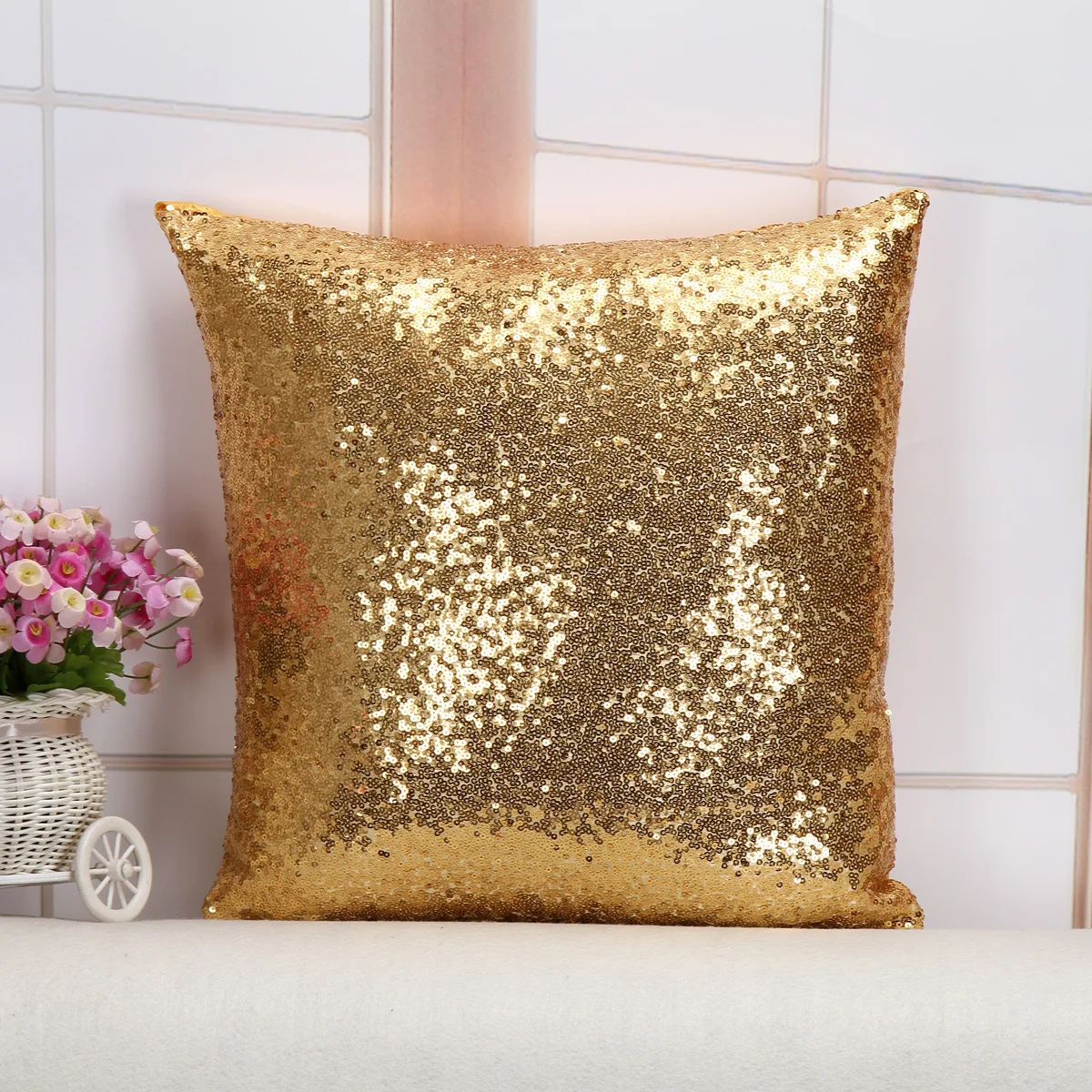 Cushion Cover 45*45cm Luxury Mermaid Glitter Pillowcase With Sequin Throw Pillow Cover Home Decor Pillow Case For Sofa Office