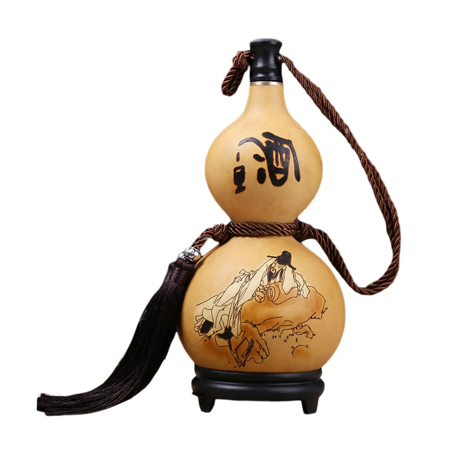 Portable Gourd Hip flasks with Tassel Gourd Shape Alcohol Durable Flagon Gourd Bottle for Outdoor Boating Fishing Gift Daily Use