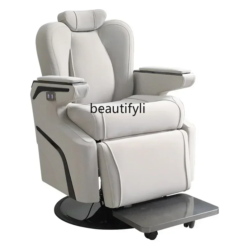 lt Hair salon electric chair can recline physiotherapy chair beauty salon, head therapy large chassis hair cutting chair