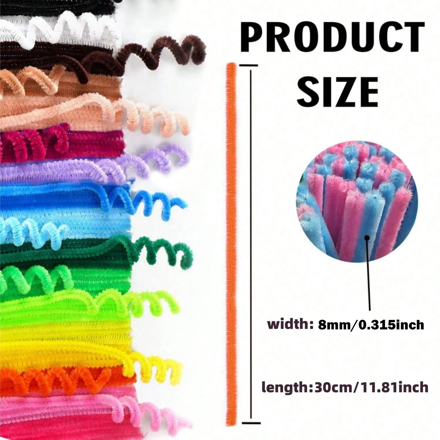 216/266/416 Pcs Pipe Cleaners, Chenille Fuzzy Sticks For DIY Flower Bouquet Handmade Art Decor Crafts Supplies view 6