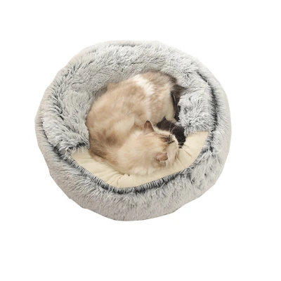 

Winter Warm Semi Closed Tent Felt Cat Nest Pet Round Kitten Dog Bed