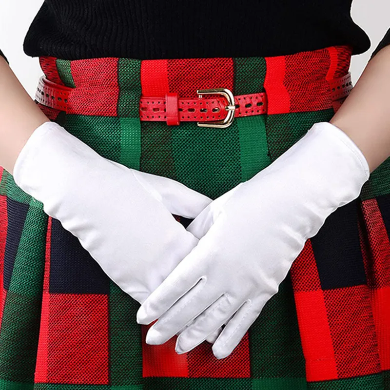 

Fashion White Satin Gloves For Flower Girls Birthday Party Gloves Kids Aldult Dress Gloves Mittens Wedding Prom Accessories