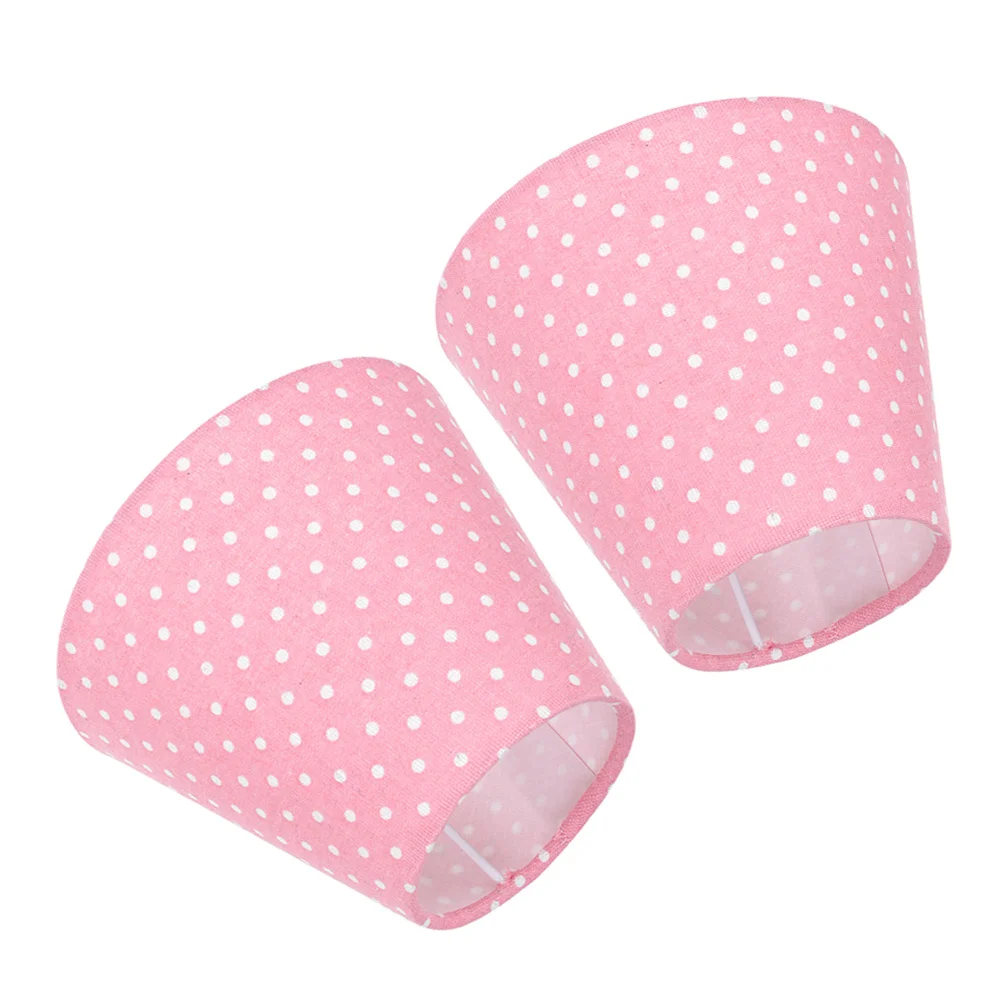 

2Pcs Cloth Lamp Shade E27 Bell Patterned 16cm Bottom Diameter 4cm Hole for Bedroom Living Room Bedside Lamps Fabric Lamp Shades