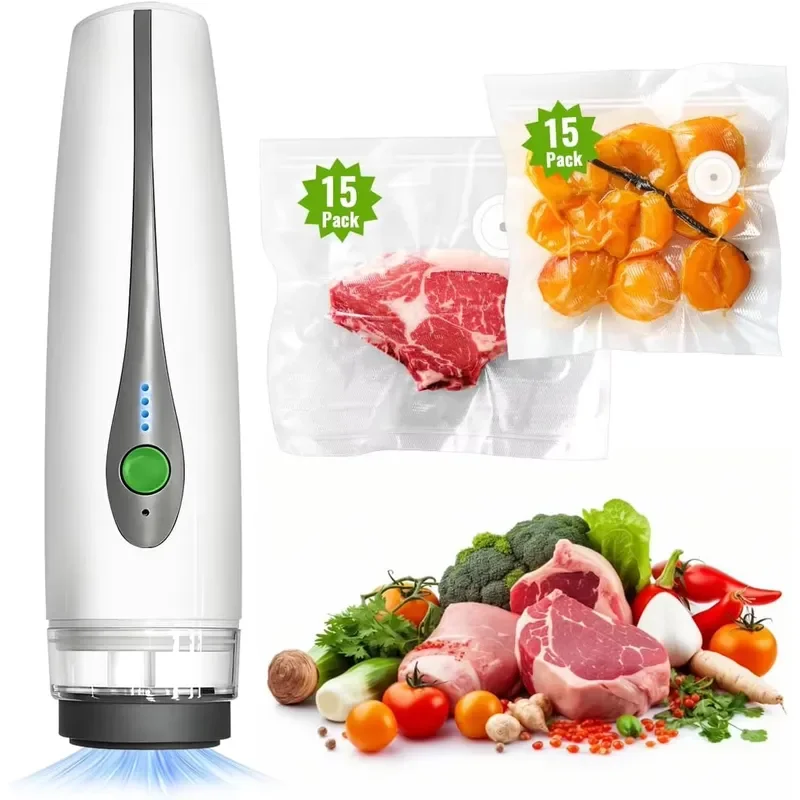 Mini Portable USB Automatic Vacuum Sealer Rechargeable Lithium Battery Kitchen Gadget for Food Preservation Household Use