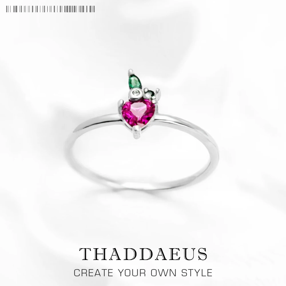 

Strawberry Love Ring,Europe Fine Jewerly For Girls Women,2022 Spring New Cute Fancy Gift In 925 Sterling Silver,Super Deals