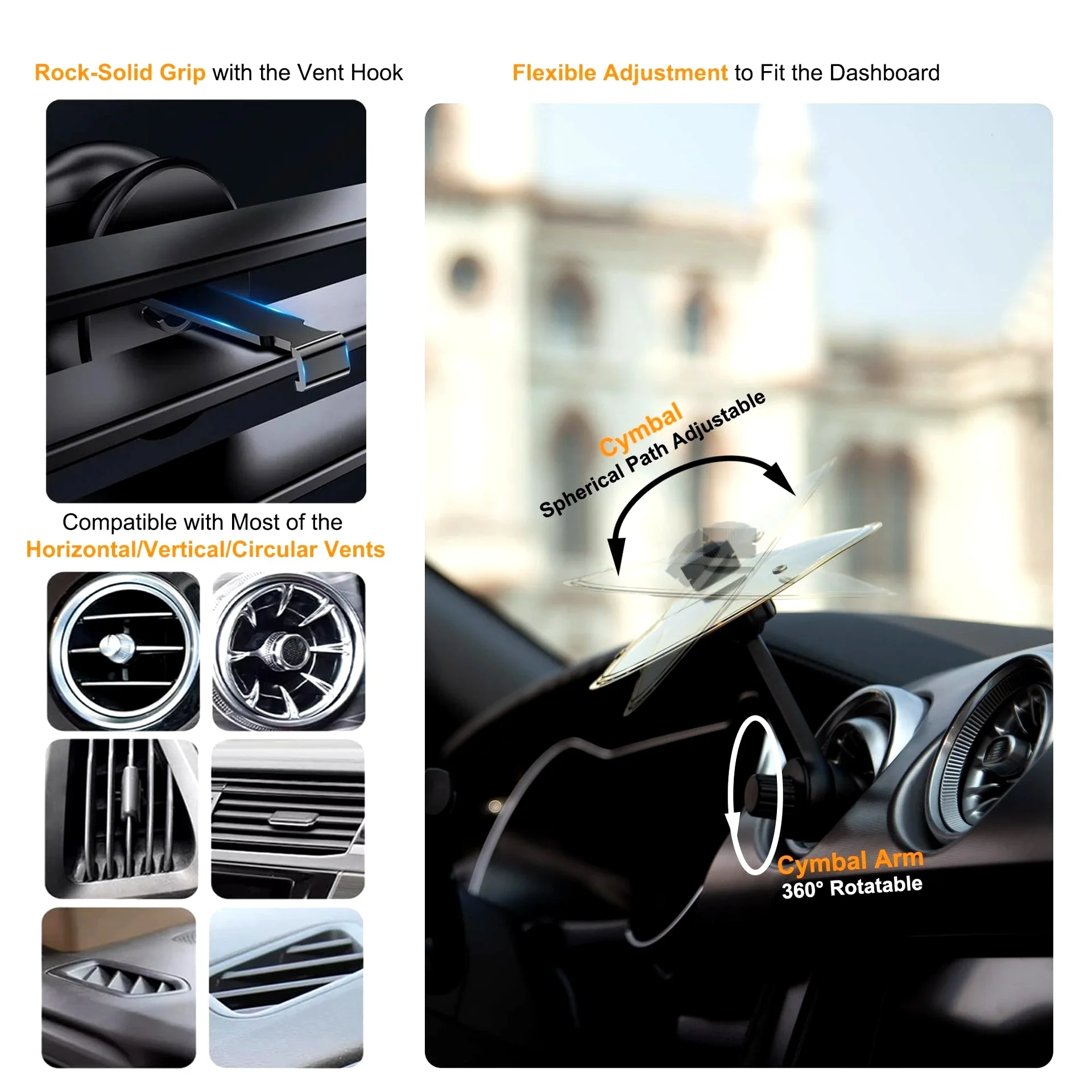 Universal Mini Drums Colliding With Cymbals Vent Decoration For Car Rugged Automotive Interior Accessories Crash Proof Design