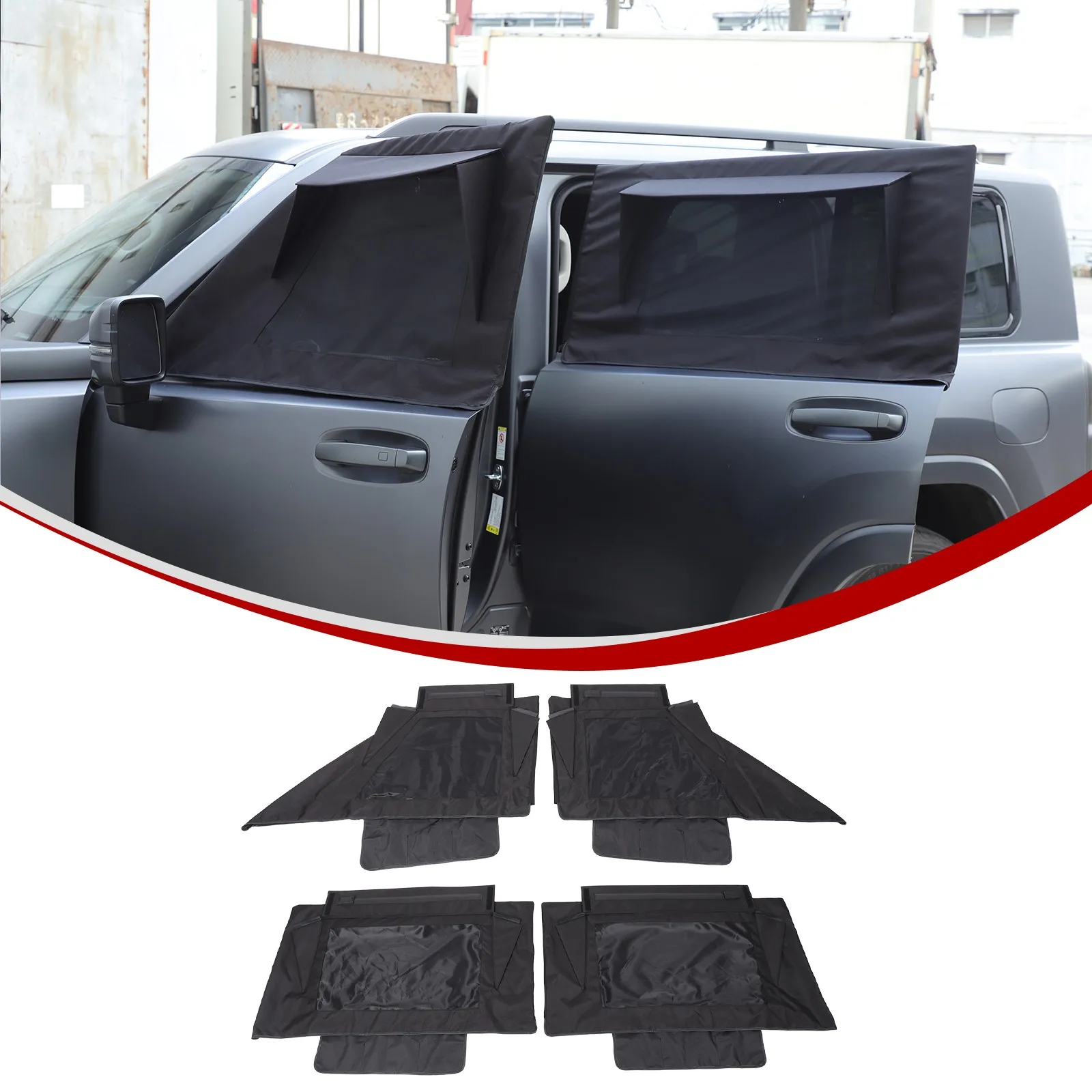 

Oxford Cloth Black Car Front Rear Window Camping Anti Insect Bug Cover For Haval H9 2024-2026 Window Sunshade Cover Accessories