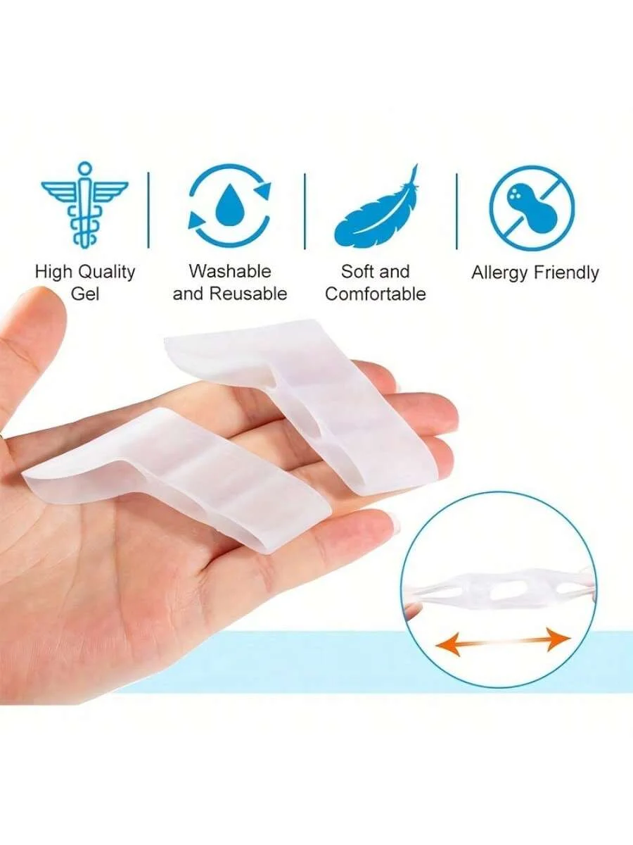 2 Stück transparente Silikon-Zehenabdeckungen mit drei Löchern, reibungsarm, blasenbildungshemmend, geeignet für den Einsatz bei Tag und Nacht – Detail 4