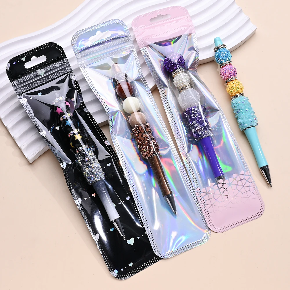 

50 шт. радужных лазерных подарочных пакетов, многоразовые прозрачные пластиковые пакеты с застежкой-зиппером из ПП для хранения ручек, кистей для макияжа, украшений