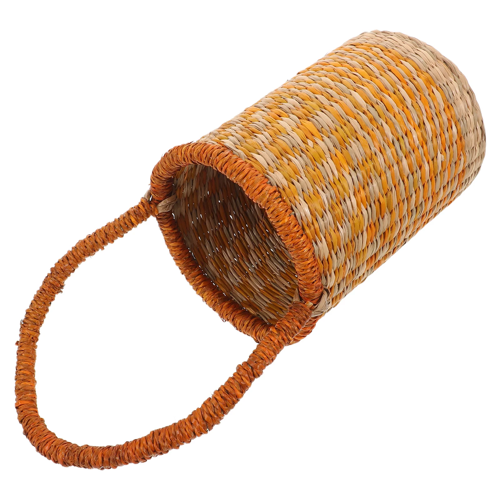 

Woven Seagrass Basket with Handles Handcrafted Elegance Rustic Charm Household Items Wine Bottles Storage Sea Grass Basket