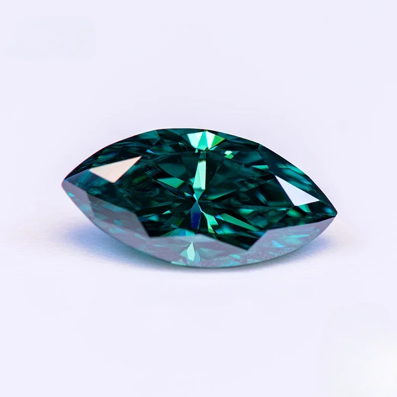 Moissanite Stone Marquise Cut Naturally Emerald Green Color VVS1 with GRA Certificate Gemstone Charms Jewelry Making Materials