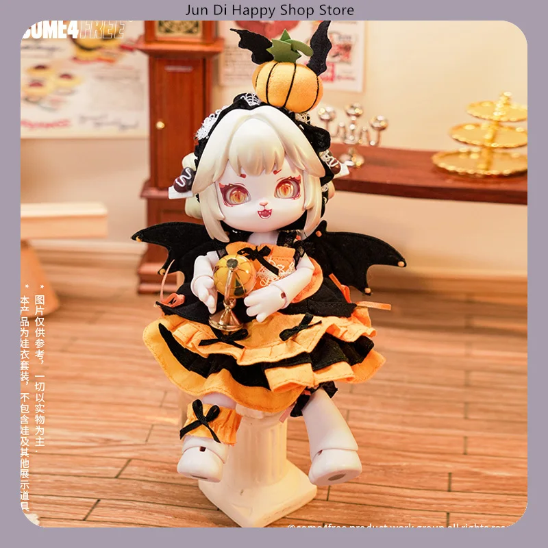 COME4FREE سلسلة الحلوى اليقطين BJD ملابس دمى 1/12 فستان لطيف الزي لفستان الدمية OB11