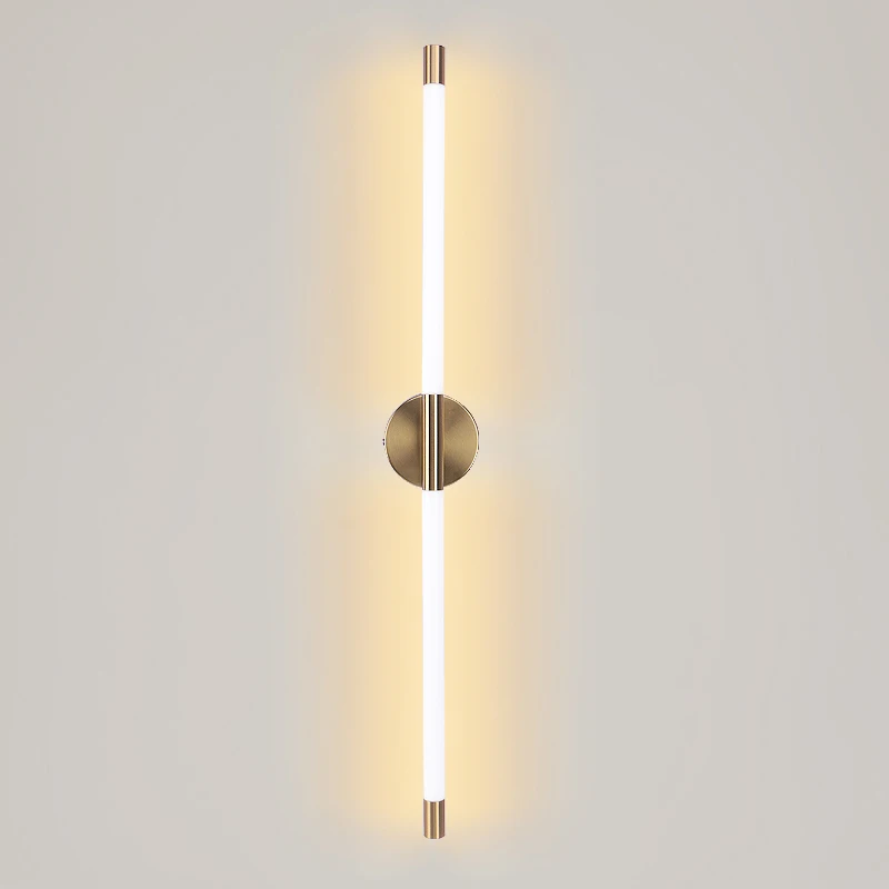 120cm Indoor linear tube LED wall lamp Modern up down background wall light bedside foyer Bedroom Living Room White gold Lamp