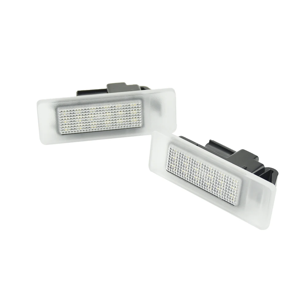 2pcs white led license plate light lamps For Infiniti Q50 Q60 QX30 QX40 Nissan GTR Leaf Rouge For Renault Clio V Koleos Talisman