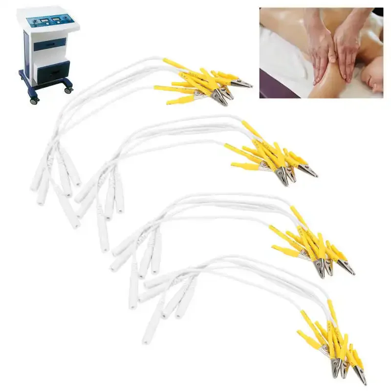 20pcs/bag Clip Therapy Device Clip Wire for TENS Unit Physiotherapy Machine Yellow Massager Treatment Electrode Cables