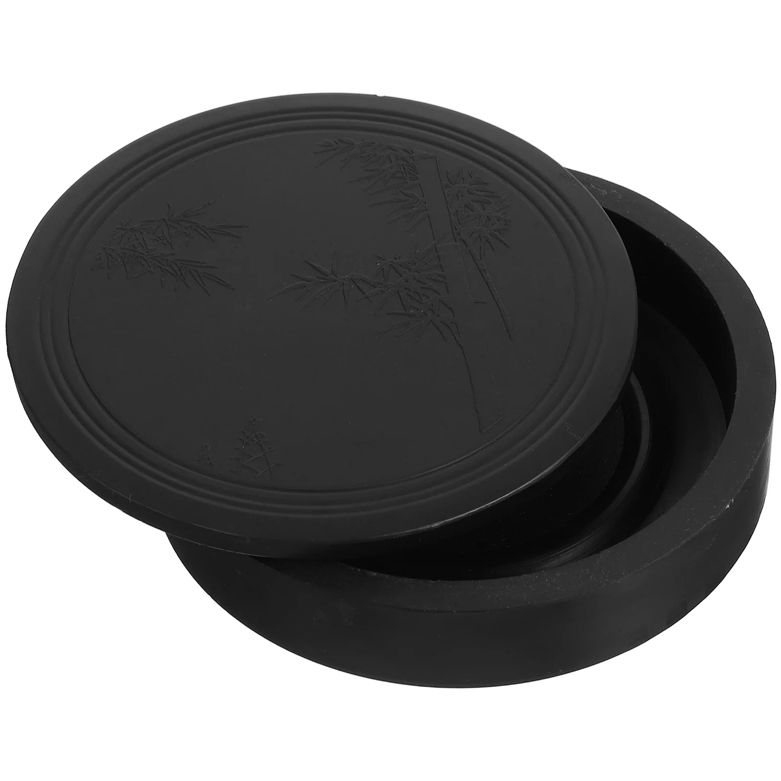 

Chinese Calligraphy Ink Dish Lid Natural Stone Tray Multifunctional Inkwell Ink Grinding Tool Chinese Writing Instrument