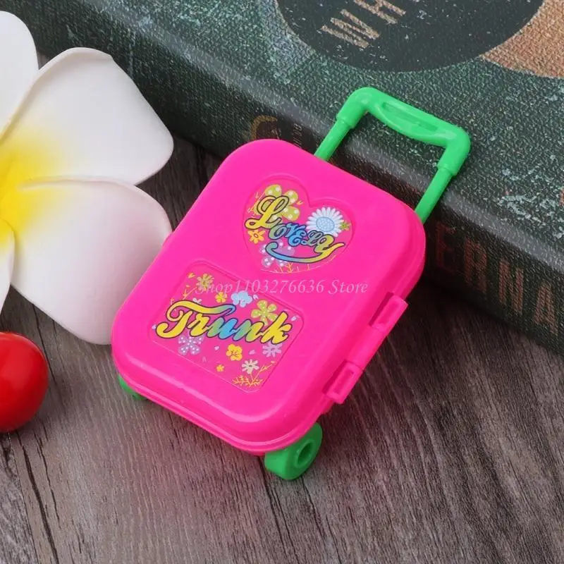 

R6FD Dollhouse Furniture Luggage for Case Travel Box for Blyth Girl Ball Joint Dolls Props Plastic Accs Children Pretend