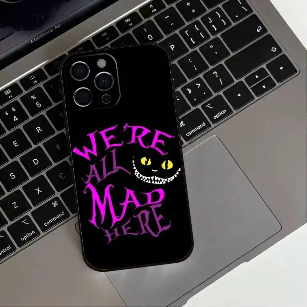 Cool C-Cheshire C-Cat    Phone Case For iPhone 17,16,15,14,13,12,11 Plus,Pro Max,Soft Silicone Black Cover