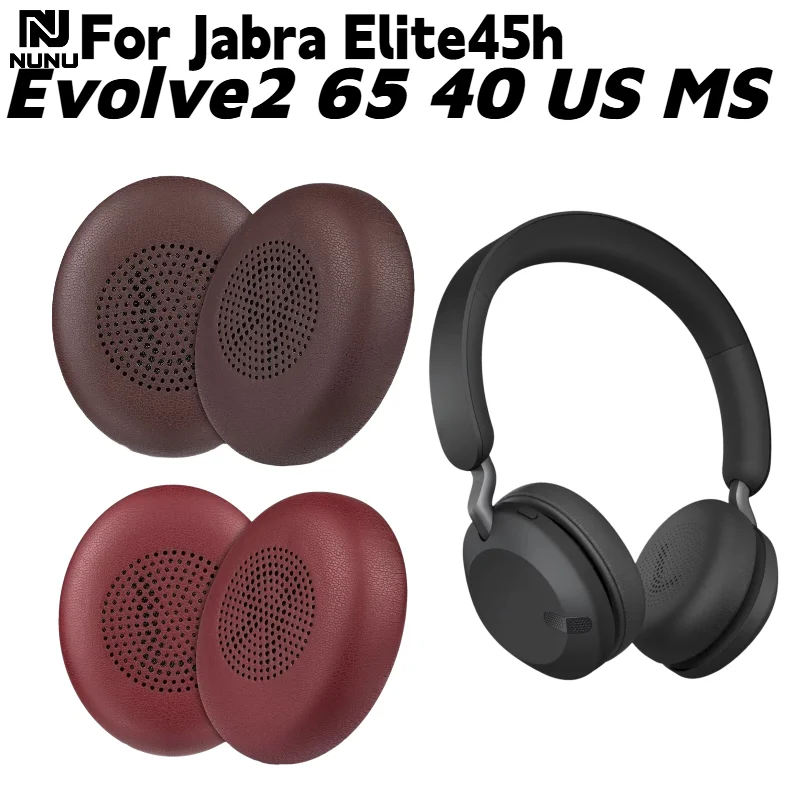 Ersatz-Ohrpolster aus Proteinleder für Jabra Elite45h Evolve2 65 Evolve2 40 US MS Kopfhörer, Memory-Schaum-Ohrpolster, Reparaturteile