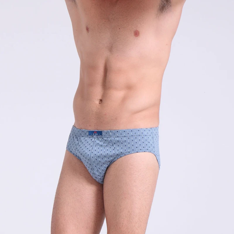 Men\'s 100% Cotton Round Dot Briefs Underwear Loose Lingerie Moisture Absorbent Breathable Panties Plue Size XL -5XL Underpants