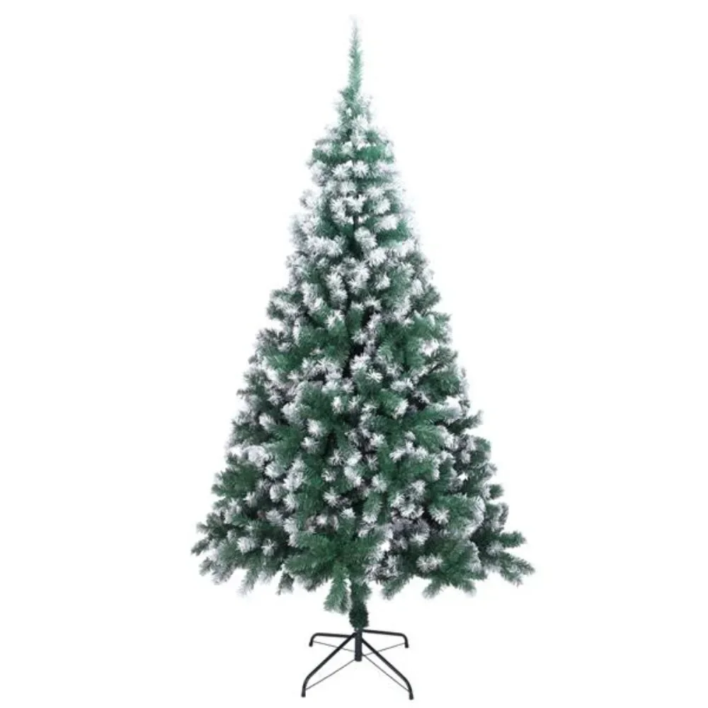 The green tip sprays white 7ft 870 branches with high-quality PVC material, and this tree is very durable Christmas tree